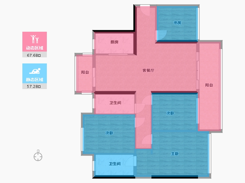 广西壮族自治区-南宁市-悦恒天润华府-96.38-户型库-动静分区