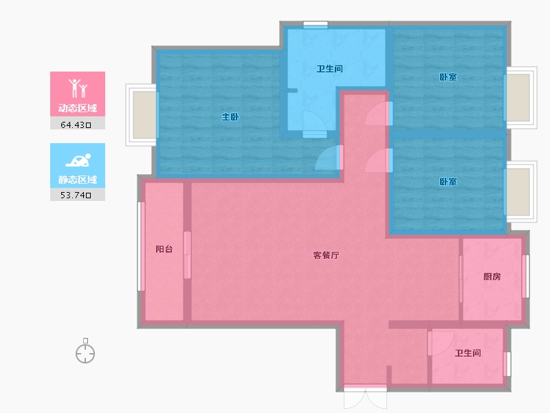 河南省-驻马店市-金居御府-105.05-户型库-动静分区