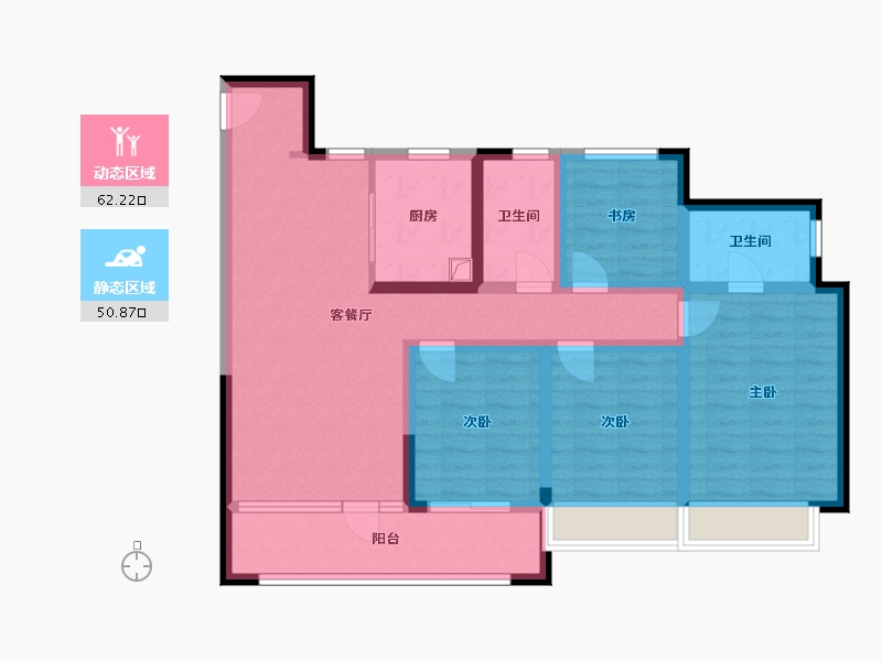 山东省-青岛市-中海世纪寰宇-114.40-户型库-动静分区