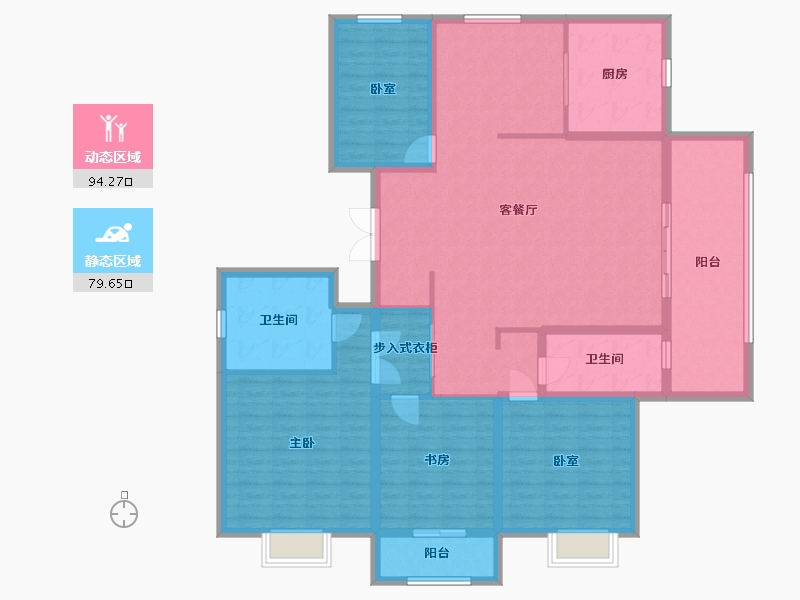 山西省-阳泉市-锦绣城2期-160.80-户型库-动静分区