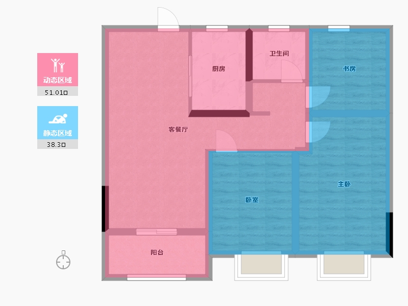 浙江省-丽水市-观澜府-79.80-户型库-动静分区