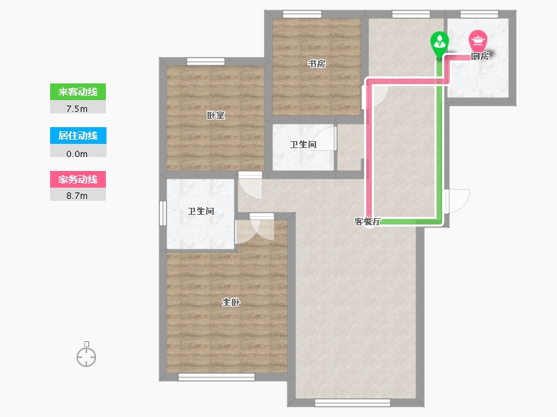 黑龙江省-鸡西市-河畔家园-104.56-户型库-动静线