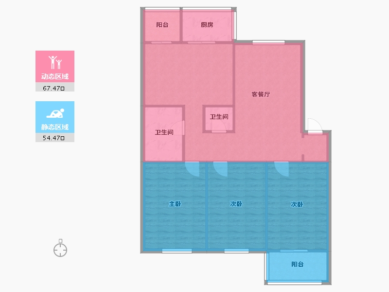 山西省-太原市-山西省委机关河西宿舍区-112.00-户型库-动静分区