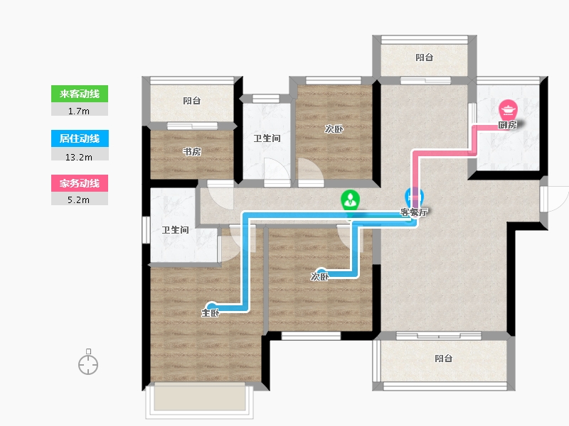 湖南省-长沙市-长房云公馆-96.77-户型库-动静线