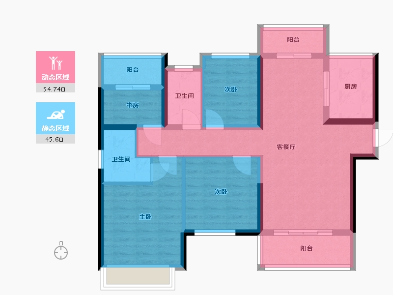 湖南省-长沙市-长房云公馆-96.77-户型库-动静分区