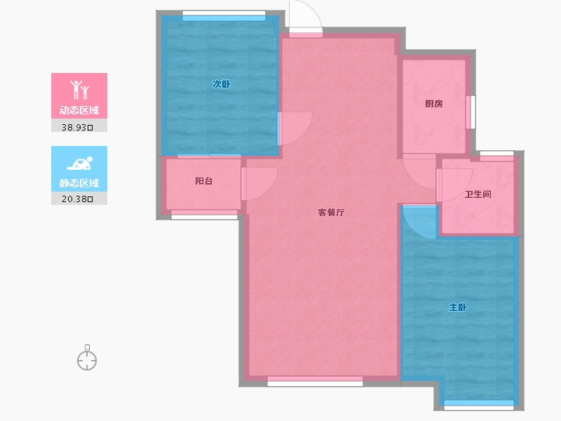 山东省-泰安市-新华城南郡-66.82-户型库-动静分区