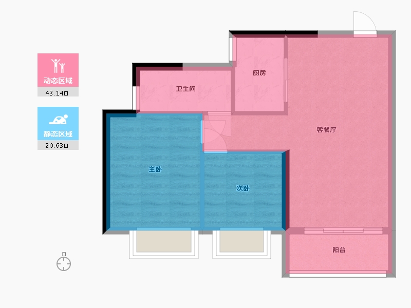 广东省-东莞市-阳光粤港三期-63.20-户型库-动静分区