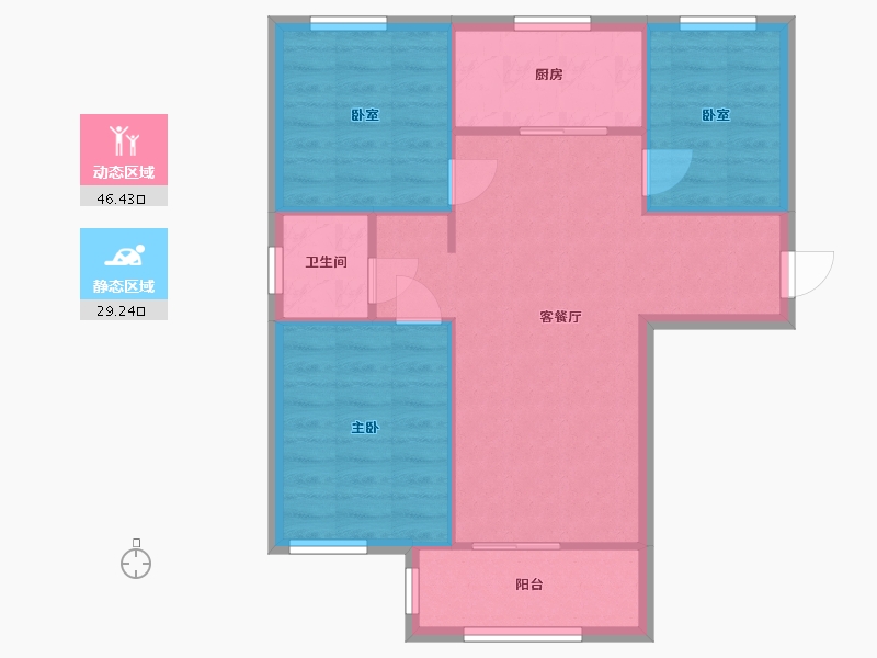 安徽省-合肥市-尚水湖畔鑫园-75.22-户型库-动静分区