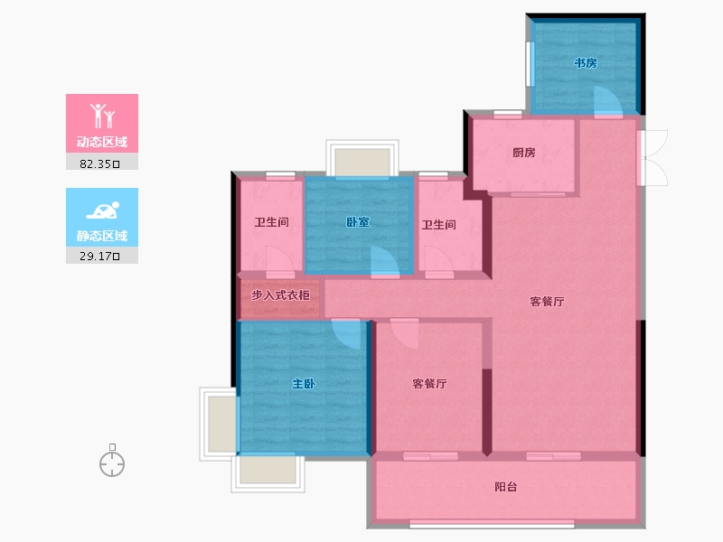 陕西省-汉中市-国宾一号-98.40-户型库-动静分区