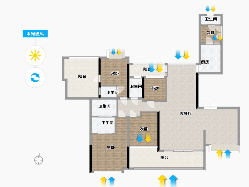 广东省-中山市-金鹰半山花园-200.00-户型库-采光通风