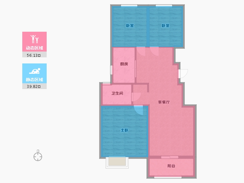 山东省-枣庄市-天樾府-86.40-户型库-动静分区