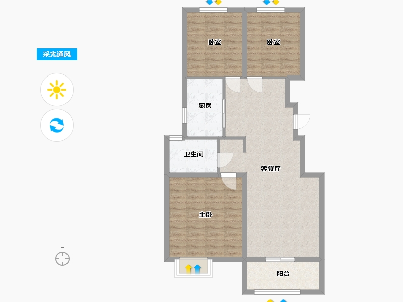 山东省-枣庄市-天樾府-86.40-户型库-采光通风