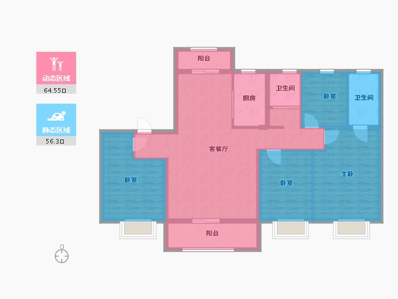 河南省-鹤壁市-碧桂园-108.80-户型库-动静分区