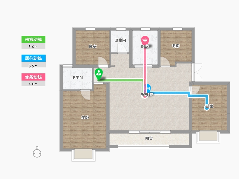 陕西省-咸阳市-万科大都会-107.25-户型库-动静线