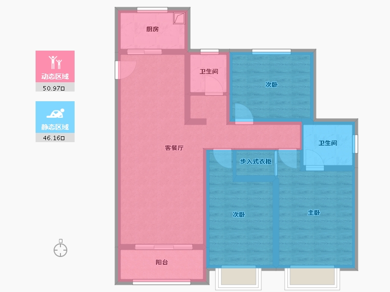 山西省-忻州市-毓秀公馆-101.60-户型库-动静分区