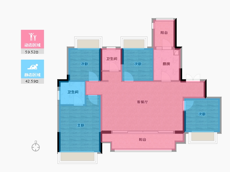 重庆-重庆市-洺悦城-102.00-户型库-动静分区