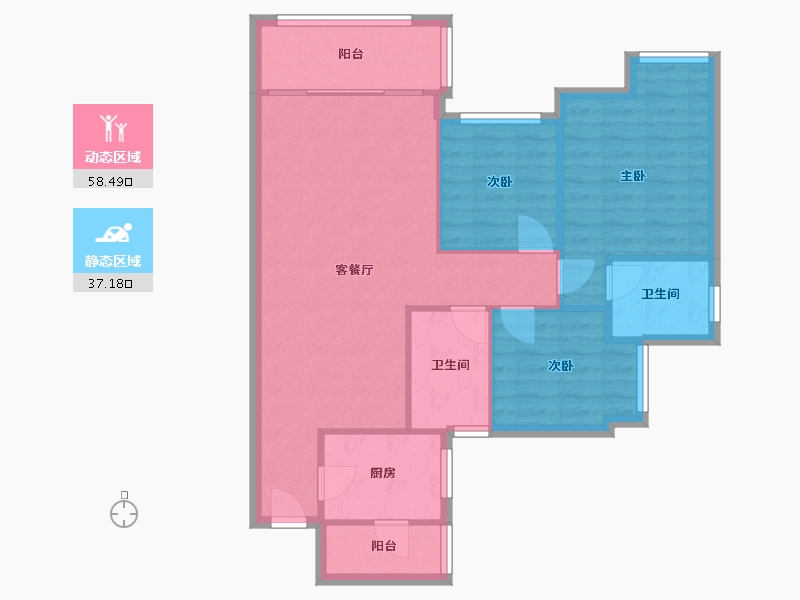 重庆-重庆市-津城首府-80.48-户型库-动静分区