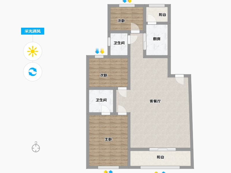 山东省-济宁市-春秋华庭-99.00-户型库-采光通风