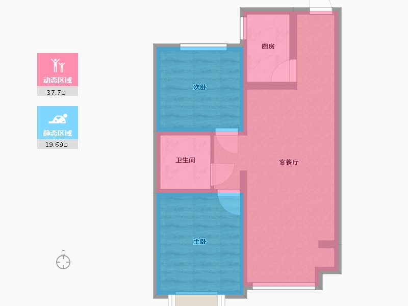 山西省-忻州市-毓秀公馆-60.80-户型库-动静分区