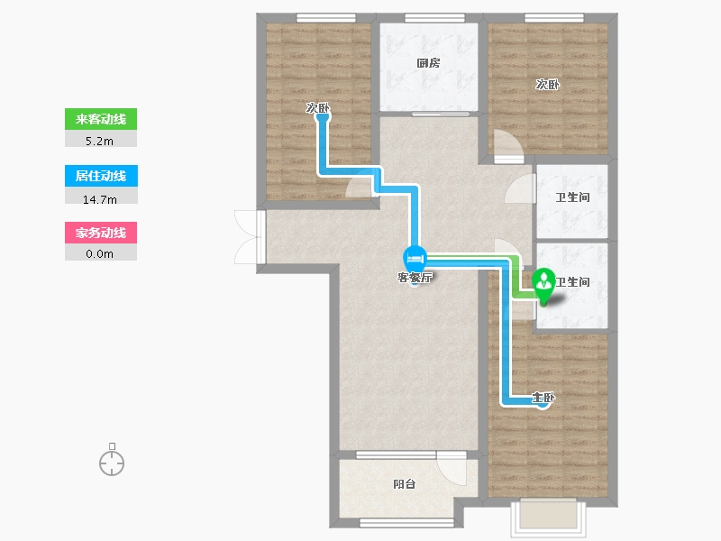 河北省-张家口市-尚峰悦庭-104.00-户型库-动静线