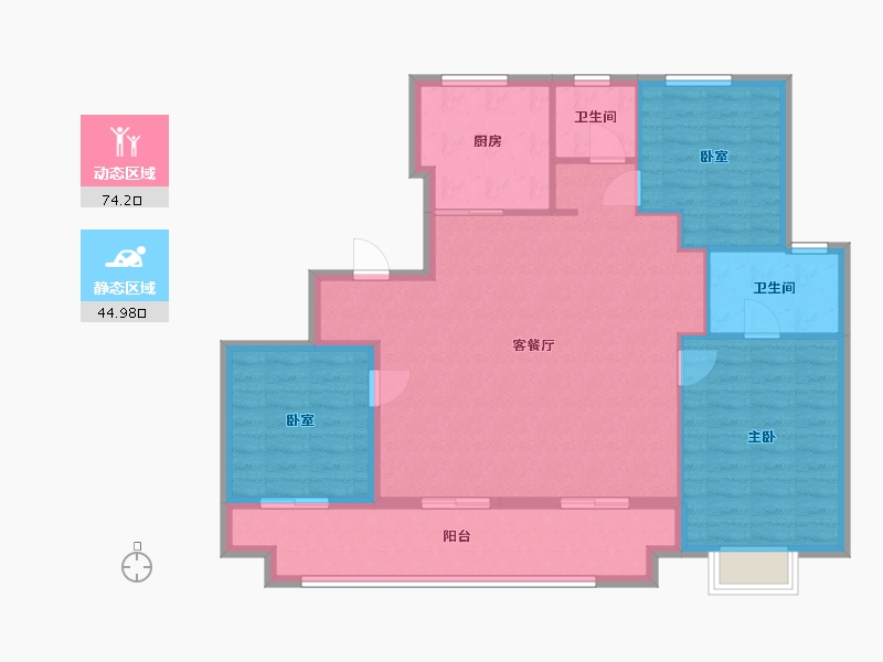 浙江省-台州市-玖著里-116.00-户型库-动静分区