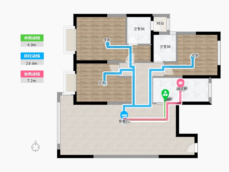 浙江省-金华市-星月嘉园-120.00-户型库-动静线