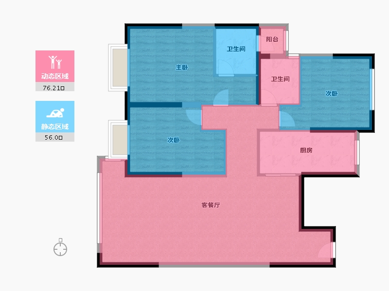 浙江省-金华市-星月嘉园-120.00-户型库-动静分区