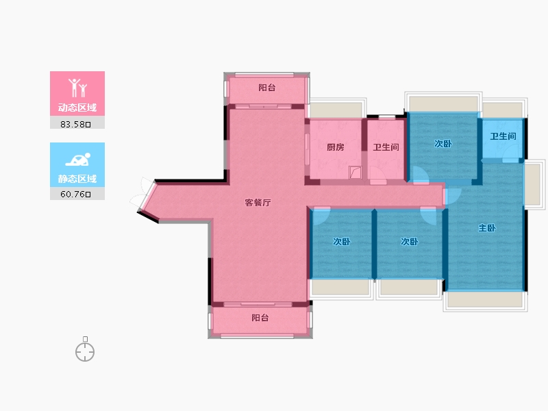 湖南省-衡阳市-九里晴川-131.66-户型库-动静分区