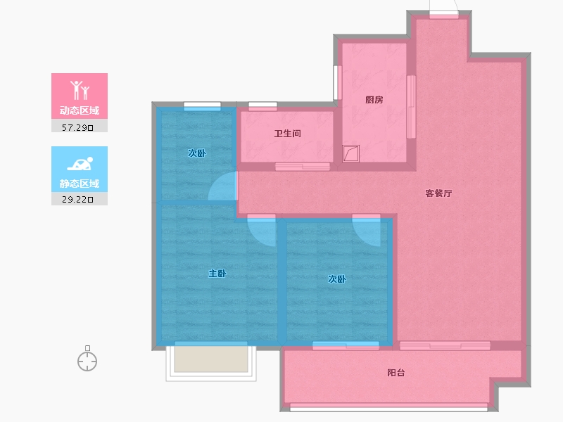 江苏省-无锡市-长兴秀江南水岸名苑-81.00-户型库-动静分区