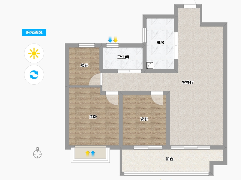 江苏省-无锡市-长兴秀江南水岸名苑-81.00-户型库-采光通风