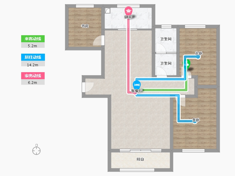 新疆维吾尔自治区-阿克苏地区-东湖一号-105.00-户型库-动静线