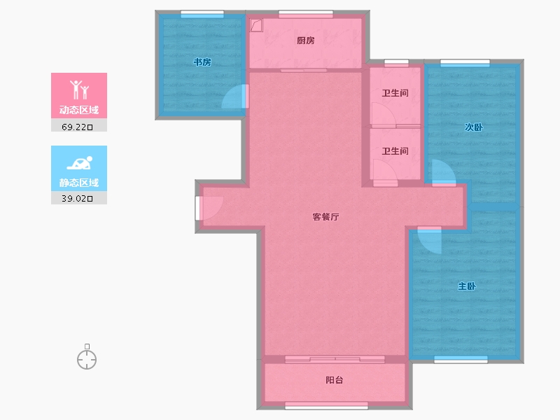 新疆维吾尔自治区-阿克苏地区-东湖一号-105.00-户型库-动静分区