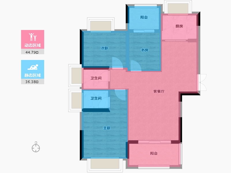 福建省-宁德市-玖珑国际-102.36-户型库-动静分区