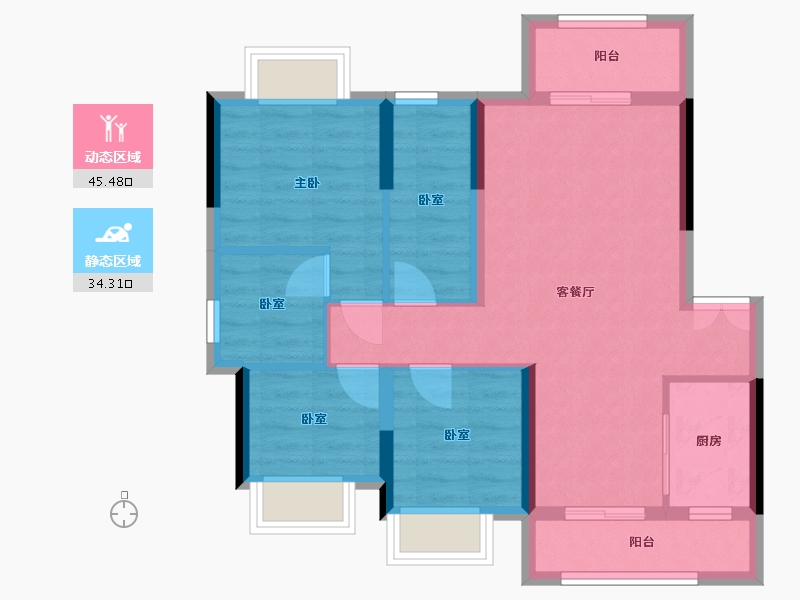 重庆-重庆市-御府-75.50-户型库-动静分区