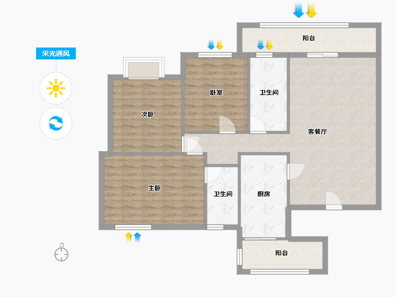 四川省-成都市-御富枫景-98.76-户型库-采光通风