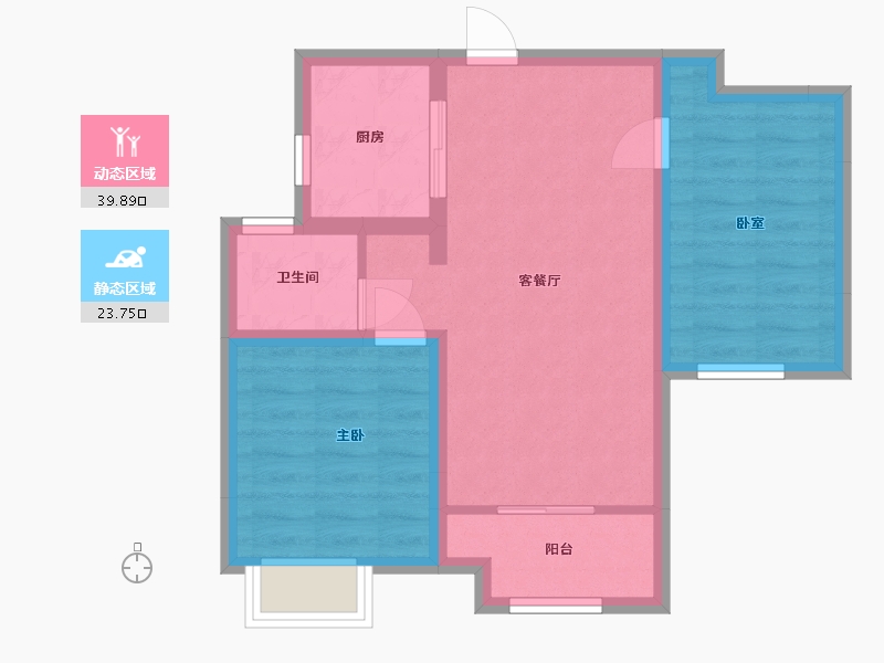 山东省-济南市-中建长清湖-66.90-户型库-动静分区