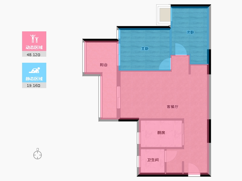 广东省-广州市-保利天汇-61.34-户型库-动静分区