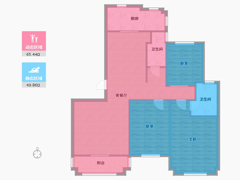 江苏省-南京市-亚东国际公寓-109.00-户型库-动静分区