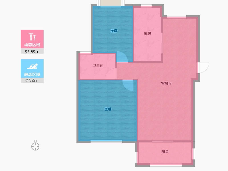 江苏省-苏州市-永平家园-73.44-户型库-动静分区