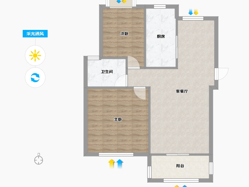 江苏省-苏州市-永平家园-73.44-户型库-采光通风