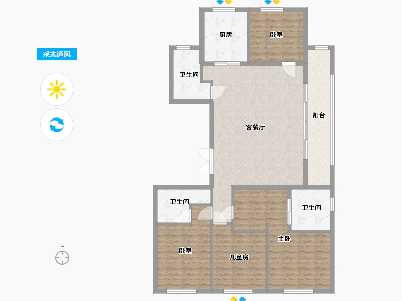 福建省-福州市-白马映书台-136.80-户型库-采光通风