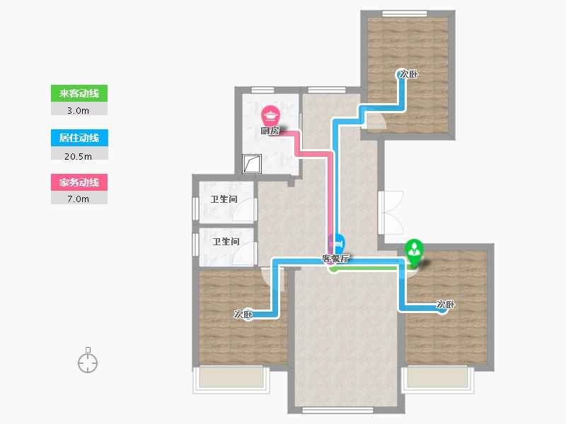 山东省-潍坊市-中个雅居-96.00-户型库-动静线