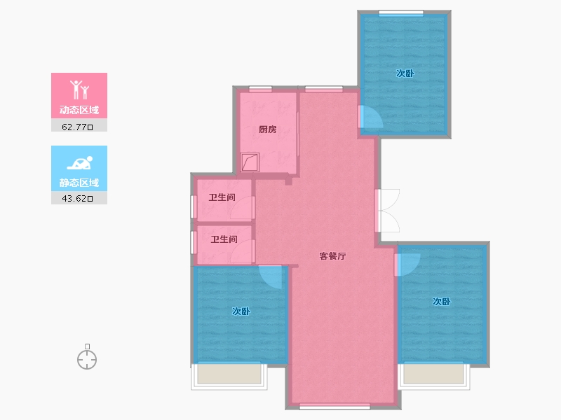 山东省-潍坊市-中个雅居-96.00-户型库-动静分区