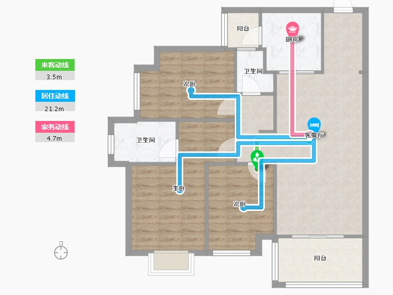 云南省-昆明市-卓越滇池晴翠-91.90-户型库-动静线