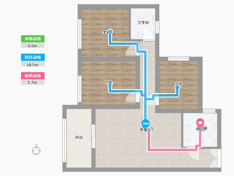 四川省-内江市-复兴苑-73.98-户型库-动静线