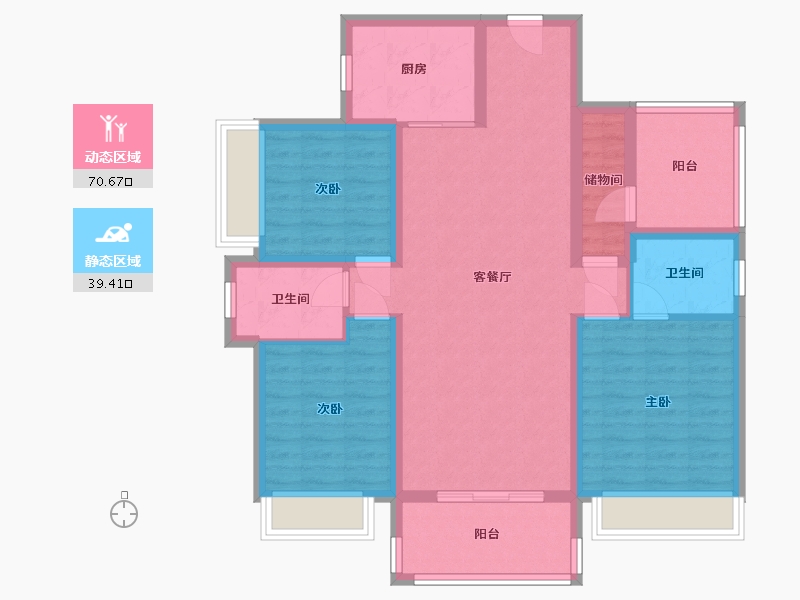 广东省-汕尾市-龙光玖龙府-104.96-户型库-动静分区