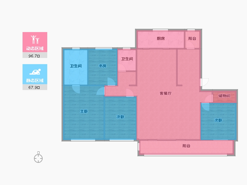 江苏省-无锡市-山河万物-141.60-户型库-动静分区