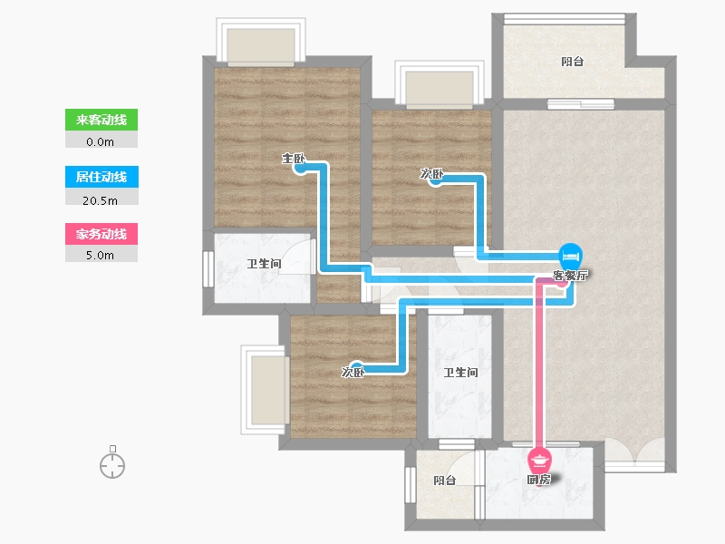 重庆-重庆市-新欧鹏凤凰城1期-79.78-户型库-动静线