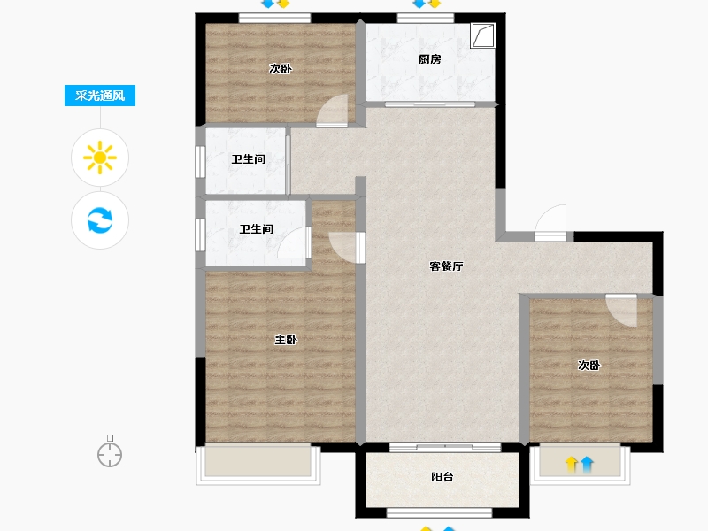 河北省-承德市-碧桂园江山赋-100.00-户型库-采光通风