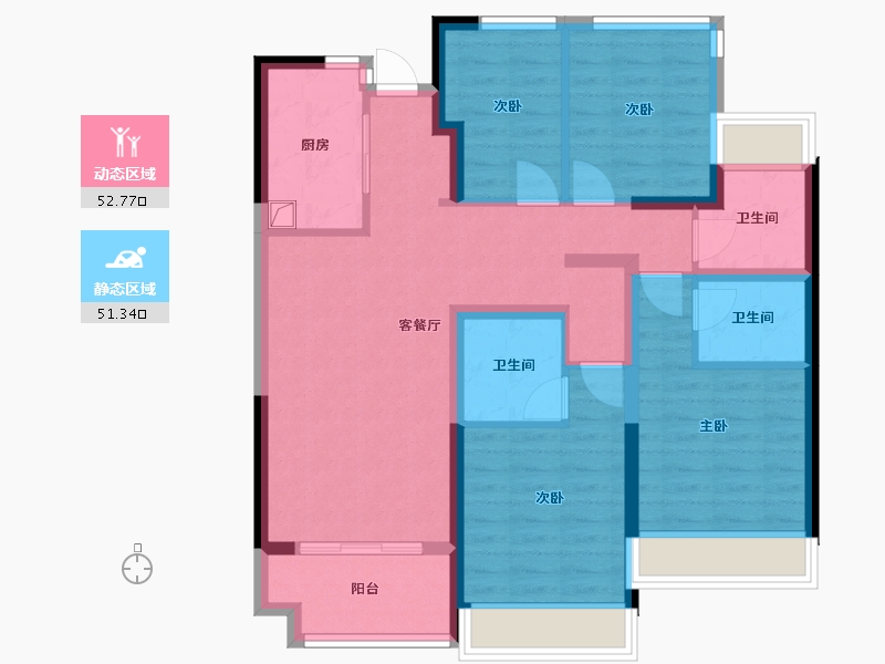 广东省-中山市-天汇花园-84.20-户型库-动静分区